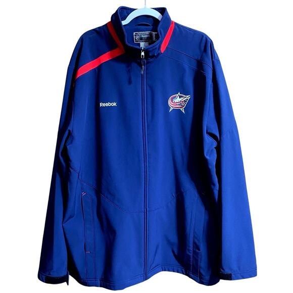 Reebok Columbus Blue Jackets Men's Zip Up Jacket 2XL Blue Red NHL Apparel Team - Picture 8 of 9